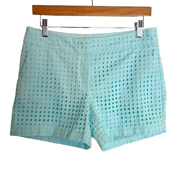 Fleur Bleue Blue Eyelet Shorts 6 - Picture 1 of 3
